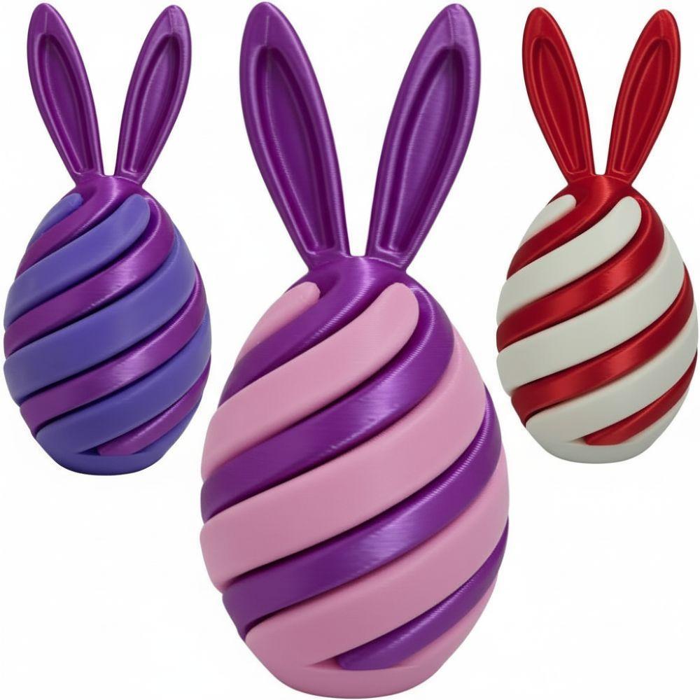 Colorful Easter Rabbit Ornament Sensory Toy Rotating Bunny Eggs Desktop Ornament