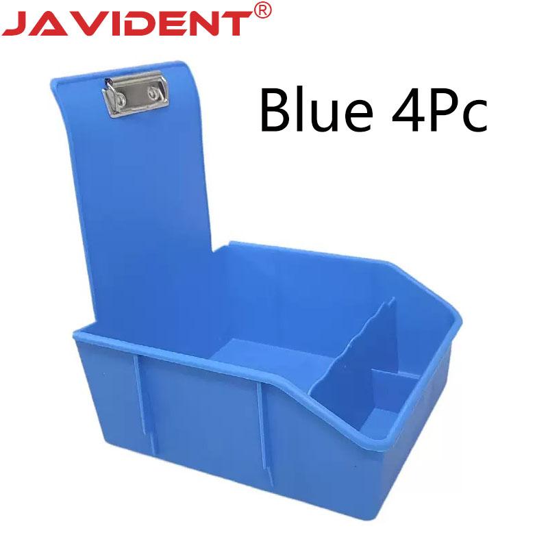4Pc Dental Extra-Large Transfer Box Laboratory Divided Work Tray Colored Plastic Model Transfer Box Metal Clip Storage Box