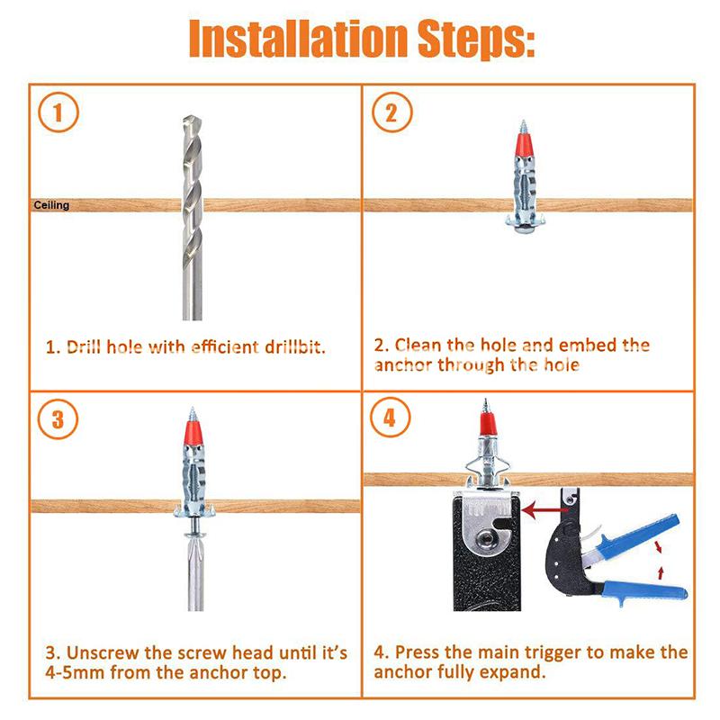 10 buc. șuruburi Molly pentru sarcini grele Kit de șuruburi de ancorare de perete cu antrenare goală pentru gips-carton diblu pentru dispozitive de agățare din gips-carton