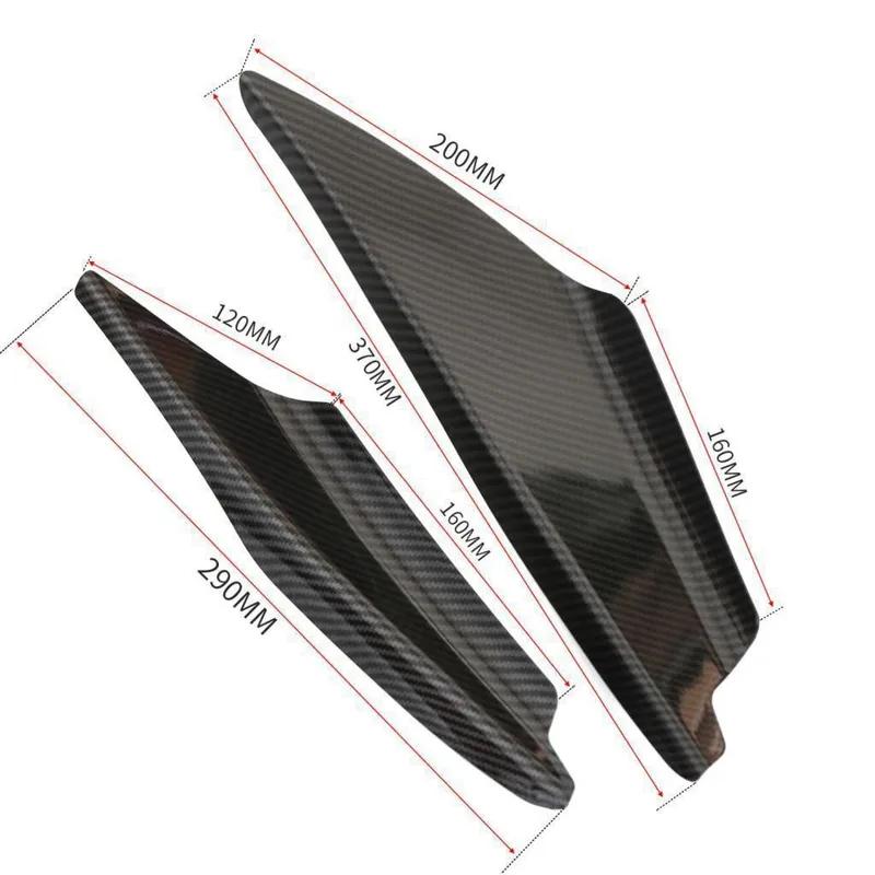 4Pcs Universal Carbon Fiber Auto Front Bumper Body Lip Canards Splitter Trim Kits Car Front Bumpers Spoilers Scratch Strip