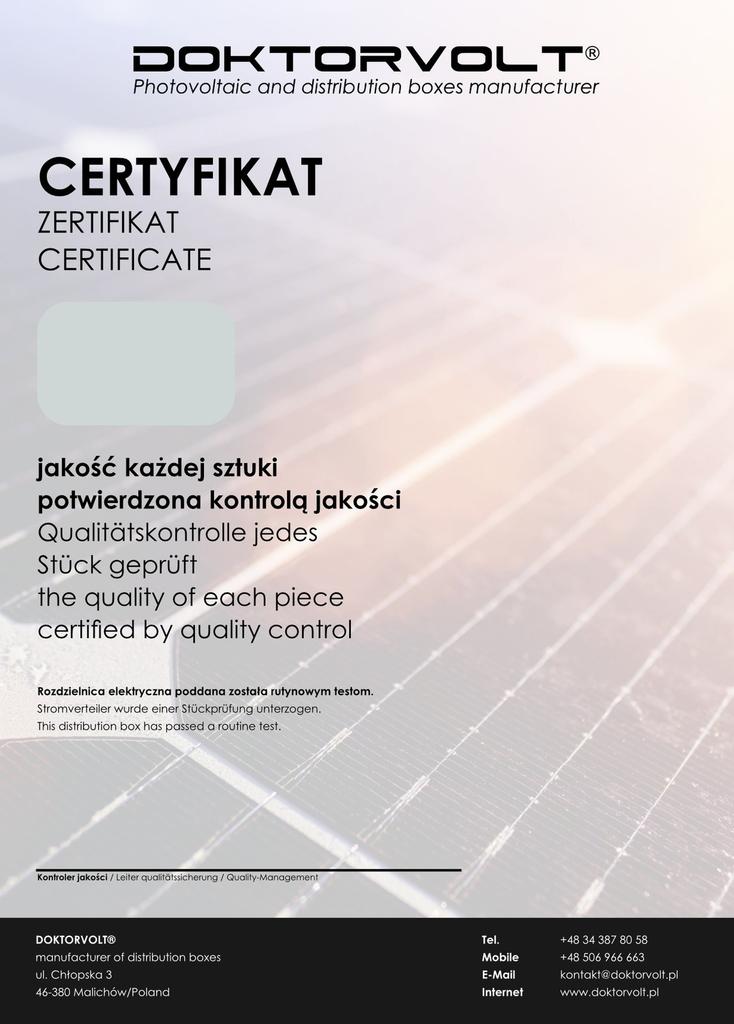 Rozdzielnica Fotowoltaiczna Solarna Ac Typ 1/2 C16 3P Ip65 Zabezpieczenie