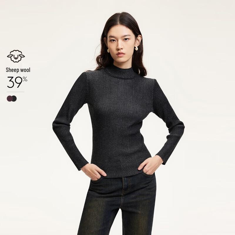 Veromoda Women's Slim-Fit Wool Blend Round Neck Knit Sweater