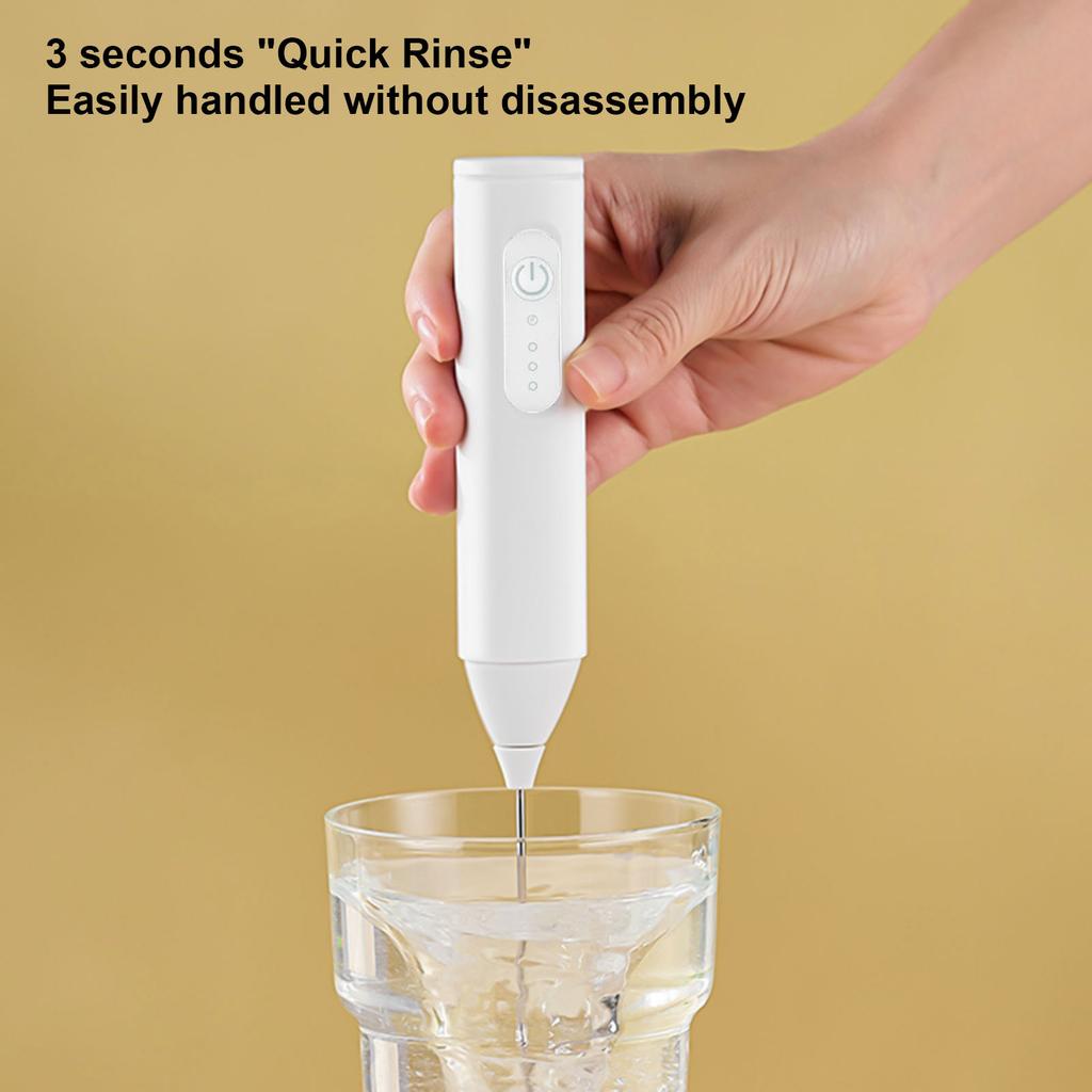 Portable Electric Coffee Whisk Adjustable Speed Foam Maker USB Rechargeable Frother for Lattes Cappuccinos Frappes