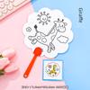 Cartoon DIY Doodle Fan for Children, Cute Hand-Painted Blank Small Fan, Kindergarten Coloring and Painting Plastic Round Fan