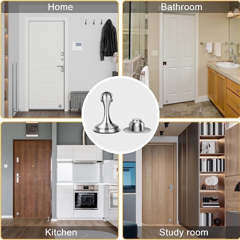 1PCS Magnetic Door Stop Stainless Steel Nail-free Door Stopper Door Catch Door Holder for Wall Protector