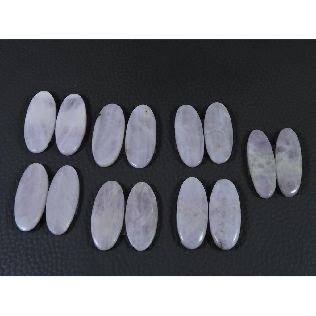 175Cts. Natural Pink Kunzite Matched Pair Oval Cabochon Gemstone 7Pair Lot C-1354