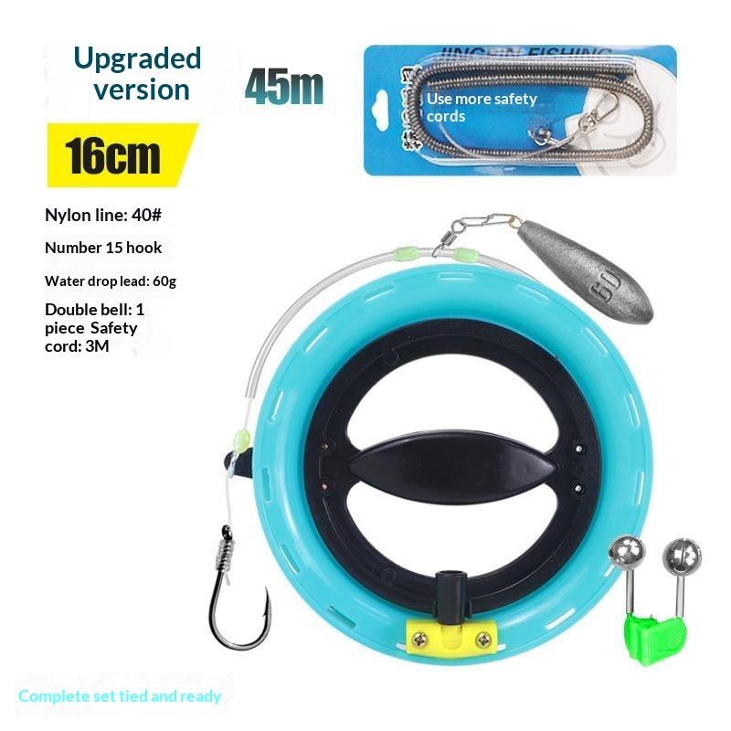 Mulinte de Mână pentru Fir de Pescuit Set Pre-Echipat cu Plumbă Cârlig Fir cu Rezistență Mare pentru Adulți Copii Pescuit la Marea în Aer Liber 16cm No Float blue