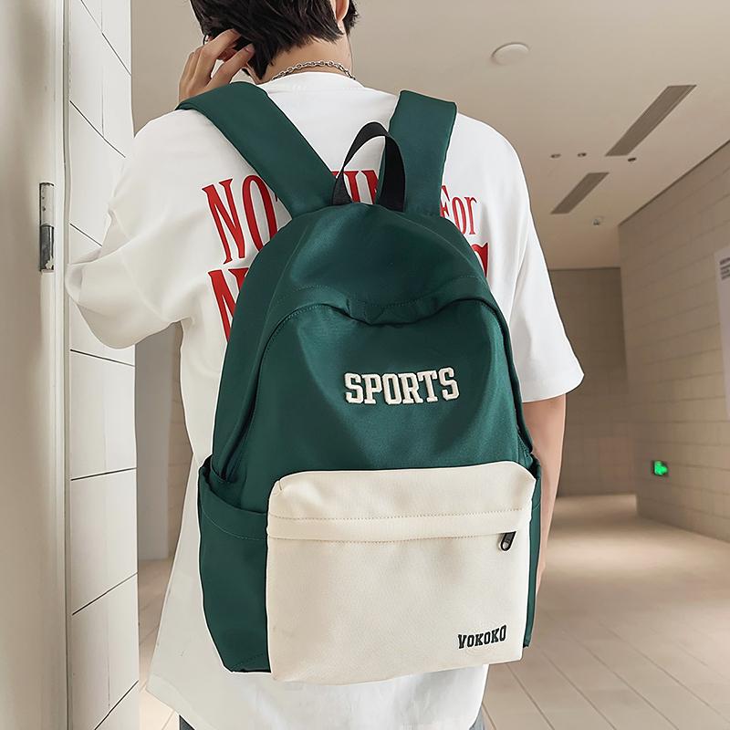 Middle School Student Schoolbag Women's Large Capacity Backpack Letter Print Men Outdoor Backpack