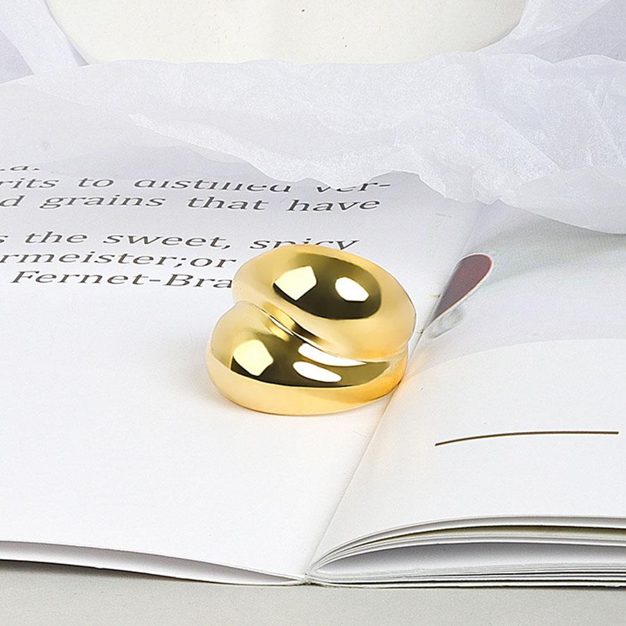 Thick Double Domed Gold Plated Amorphous Open Ring Popular Custom Fine Jewelry Rings
