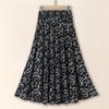 Ice Silk Floral Midi Skirt With Breathable Fabric For Middleaged Women Casual Wear