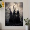 Weird Witch Canvas Print Retro Ghost Dark Academy Halloween Wall Art Poster for Modern Living Room Bedroom Bathroom Home Decor