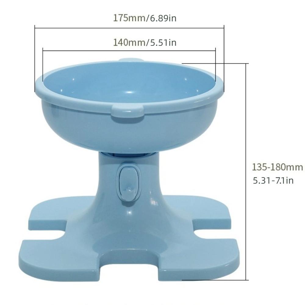 Height Adjustable Raised Cat Bowl Neck Protection Cat Food Plate Tilted Dog Feeding Bowl for Pet