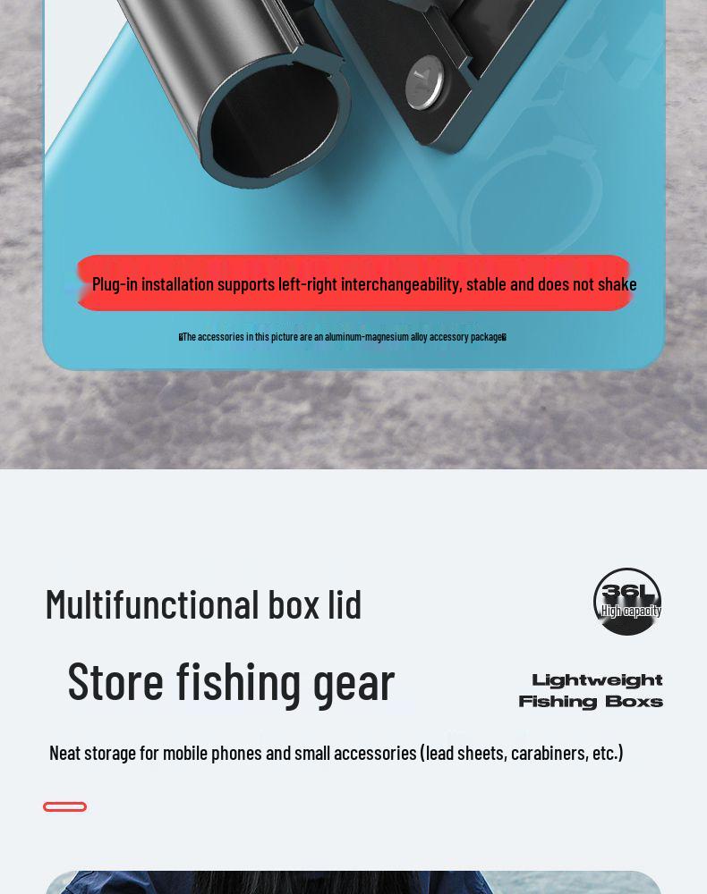 2026 Multi-functional Fishing Box with Four-legged Liftable Table and Seat