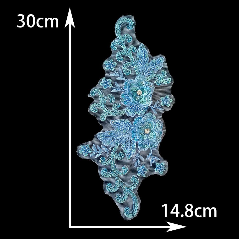 

Bead Embroidery Nail Diamond Mesh Sequin Sewing Lace Diy Decoration With Wedding Dress Clothing Accessories Lace Style 3283 (1 piece)