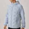 Skechers Windproof Warm Lightweight Woven Color Block Hooded Short Down Jacket Men outerwear Dawn-Gray P425M141-01DS