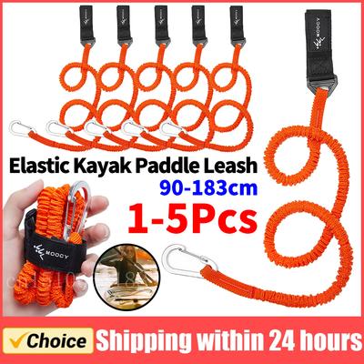 5-1PCS Elástico Caiaque Canoa Remo Leash Segurança Barco Vara de Pesca Pólo Cordões Enrolados Corda Anti-Perdido Remo Caiaque Remo Leash