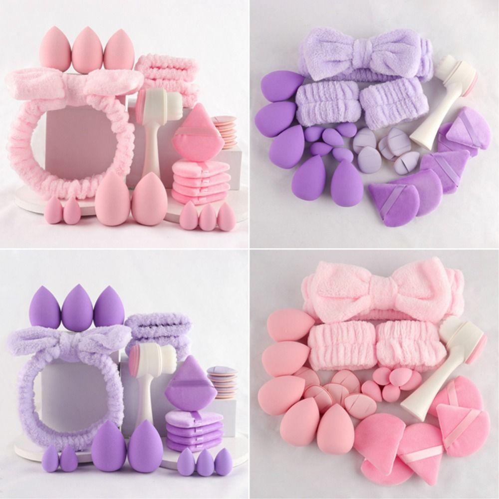 24 Stück/Set Mädchen Schönheitswerkzeug Veganes Make-up-Set Rutschfestes Haarband Gesichtsreinigung Stirnband Gesichtswaschen