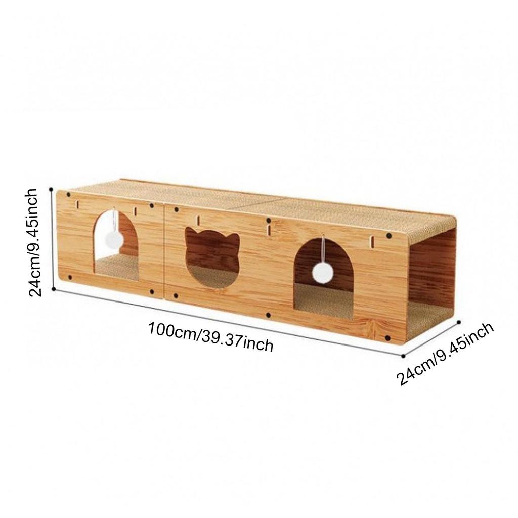 Tunnel with Scratch Pad And Interactive Ball for Home Cats