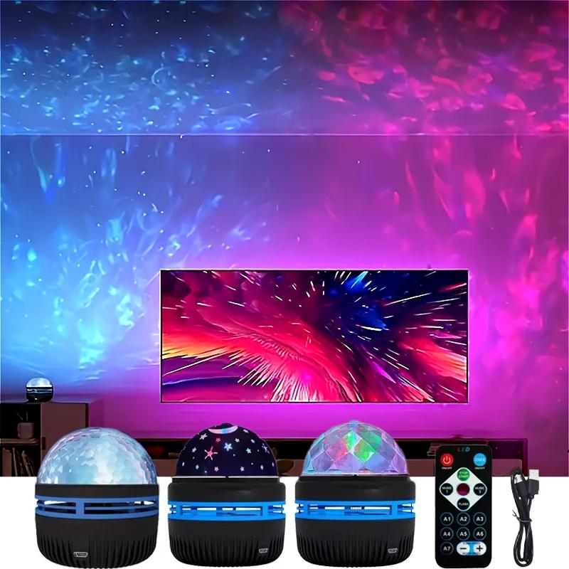 USB Star Projector Night Light Projection Lamp Bedroom Automatic Rotating Room Lighting Lamp for Home Theater Christmas Decor