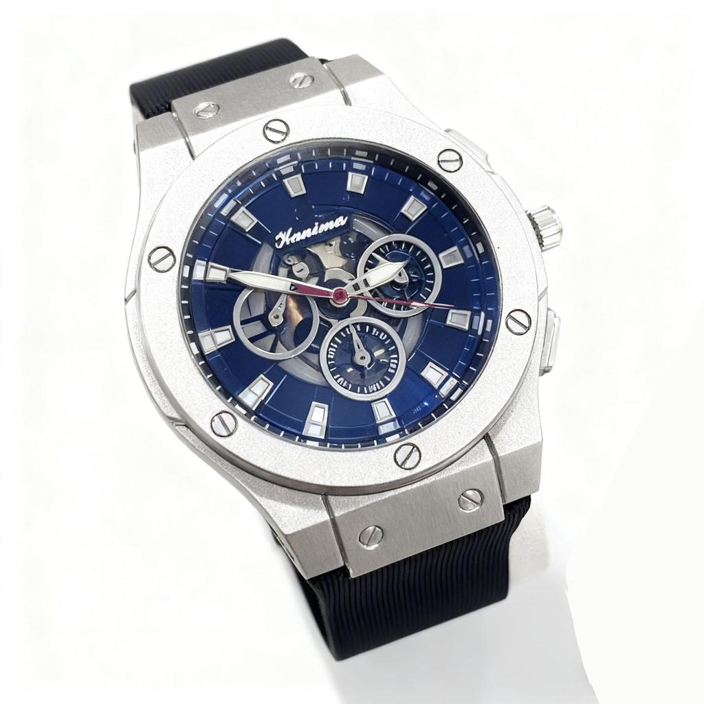 Men'S Watch Hollow Imitation Mechanical Outdoor Leisure Fashion Silicone Belt Quartz Watch Sports Men'S Watch