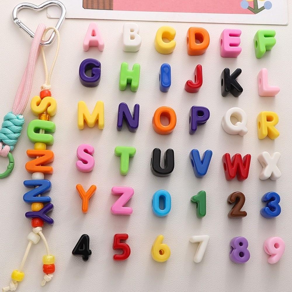 10PCS Colorful Loose Beads DIY DIY Jewelry Making Kit New 26 Letter Beads  DIY Bracelet Keychain