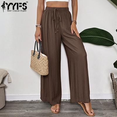 Damenmode, lässig, einfarbig, bedruckt, hohe Taille, Hosen, Hosen und Caprihosen