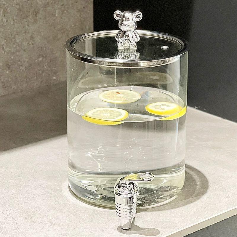 Anmu Cream Style Glass Cold Water Pitcher with Faucet N/A