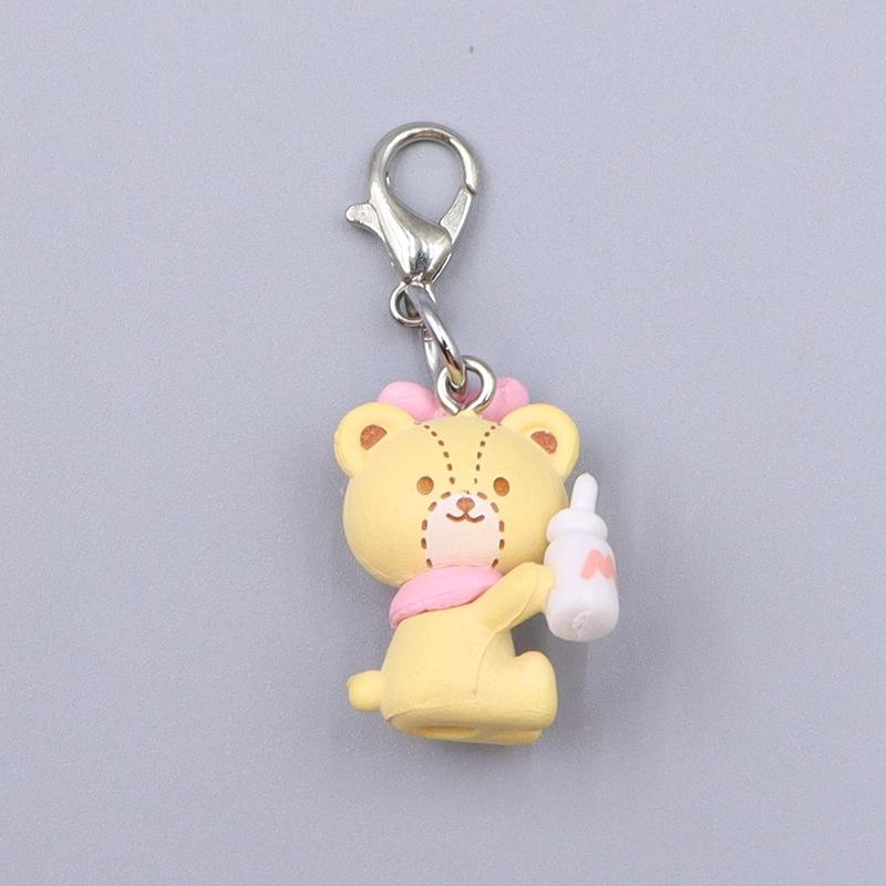 Kawaii Rilakkuma Easy Bear Keyrings Lazybear Doll Keychains Bag Clothing Puller Phone Rope Necklace Accessories Pendants Gift