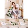 Large Plush Snake Toy Realistic Design Soft Stuffed Animal Pillow Green White
