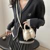 Niche bow solid color new mini hand carry small square bag summer beautiful retro shoulder messenger bag women