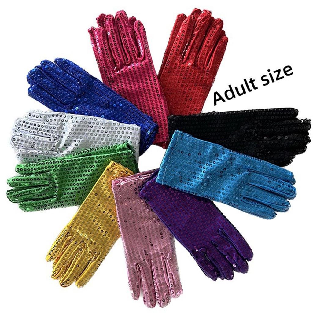 Short Sequin Gloves for Stage Women Party Gloves Short Gloves Evening Dance Party Dress Up Hand Gloves Festival Handwear