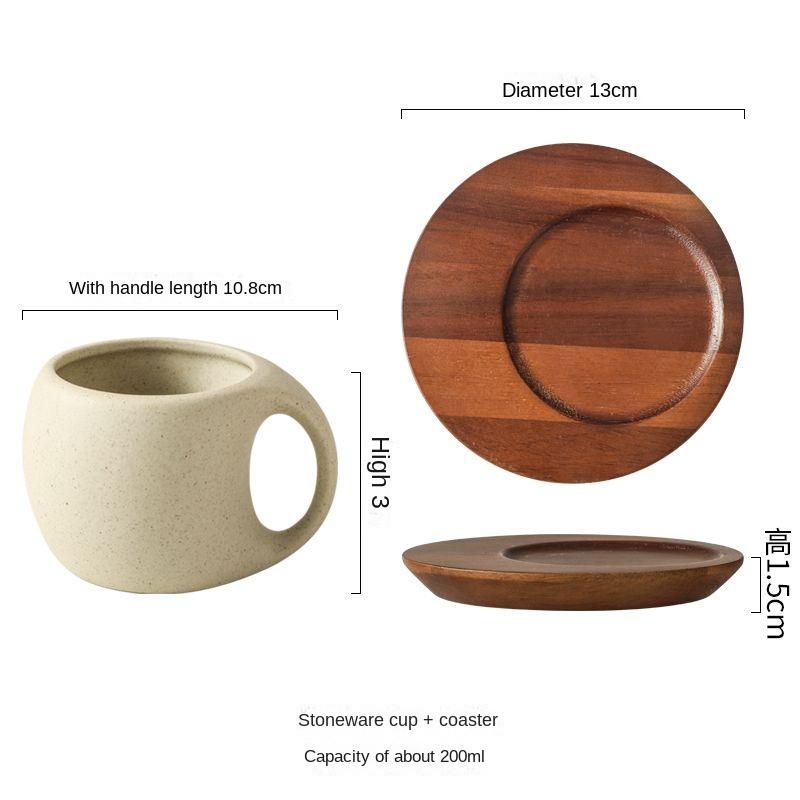 3-delt sett Kreativ keramisk iskaffekopp Melk Par Håndtakskopp Håndlaget Varm sjokolade Tekopp Kontorkrus Gave til venner
