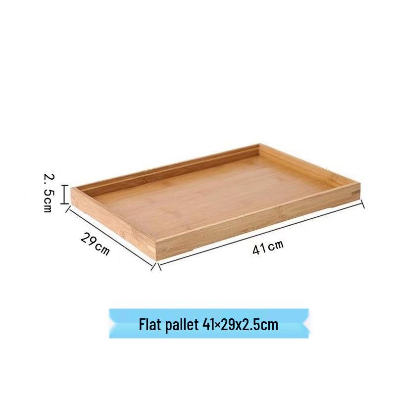 Japanese-Style Bamboo and Wood Tea Tray: Solid Rectangular Serving Tray for Restaurants and Homes