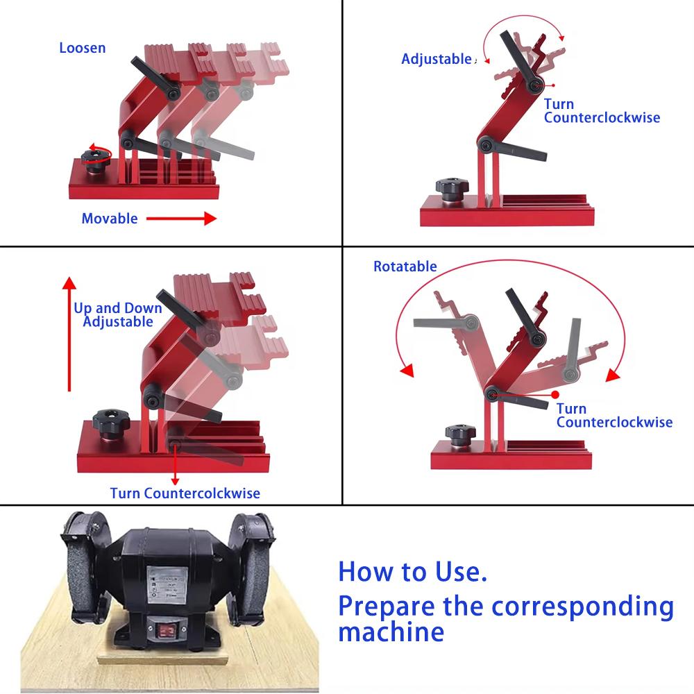 Adjustable Replacement Tool Rest Sharpening Jig for 6 inch, 8 inch Bench Grinders Knife Sharpener System Tool