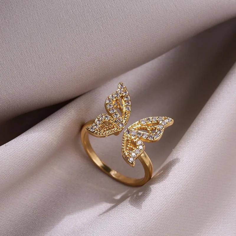 Adjustable Vintage Elegant Bow Open Ring, Fashion Light Luxury Niche, Exquisite Index Finger Zircon Accessory Gifts For Women