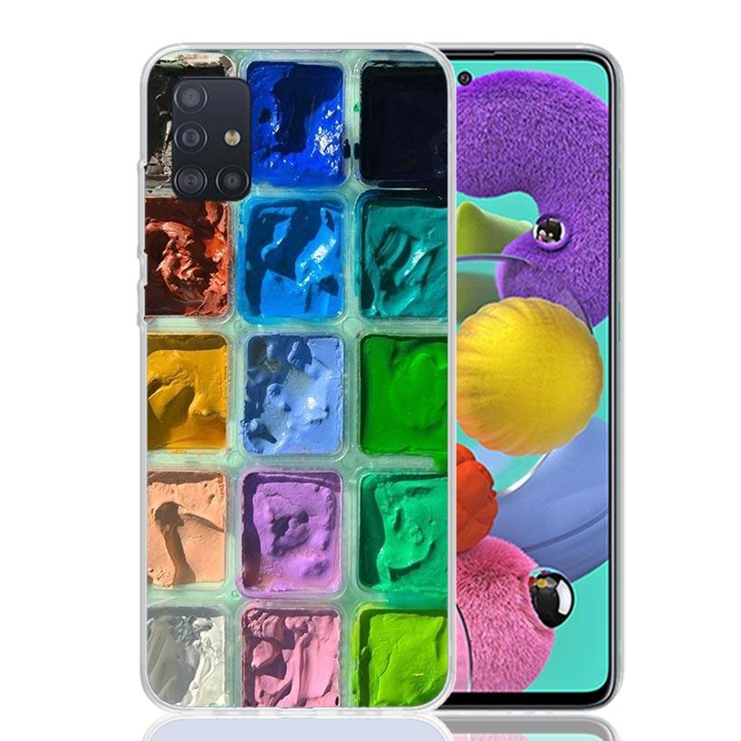 Waterverf Set Verfpalet Schilderdoos Telefoonhoesje Voor Samsung Galaxy A52 A32 A22 A12 A02S A50S A30S A51 A31 AA71 Note 20 Ult