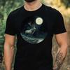T-Shirt Men Moose In Moonlight Motif Cotton Size XS To 5XL