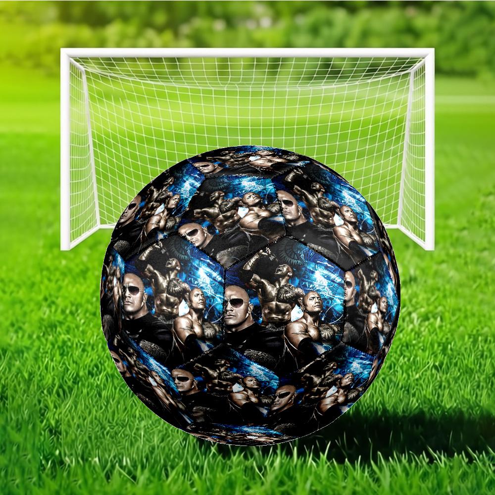The Rock's Power Pose Soccer Ball Size 5 Soccer Ball, Machine-stitched, Soft and Comfortable, Suitable for Training and Matches Fan Gift