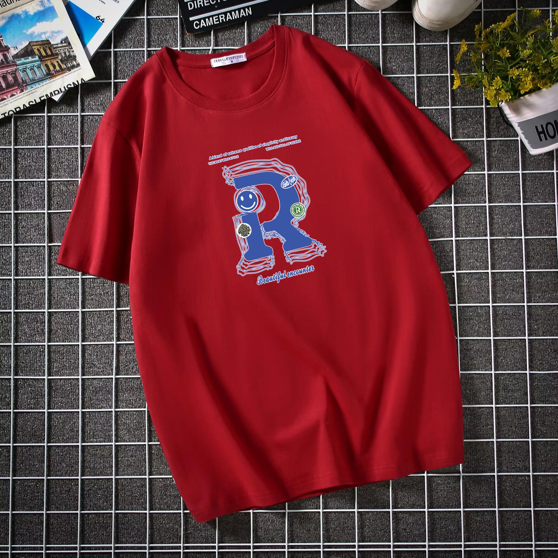 

4XL-12XL Чоловіча бавовняна повсякденна футболка з круглим вирізом, дуже велика футболка з коротким рукавом і круглим вирізом, студентська футболка 10XL червоний