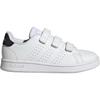 Adidas Advantage Court Lifestyle Hook And Loop Comfortable Low Top Kids Casual Shoes Kids Casual Shoes Cloud-White Core-Black Metallic-Silver IG2516