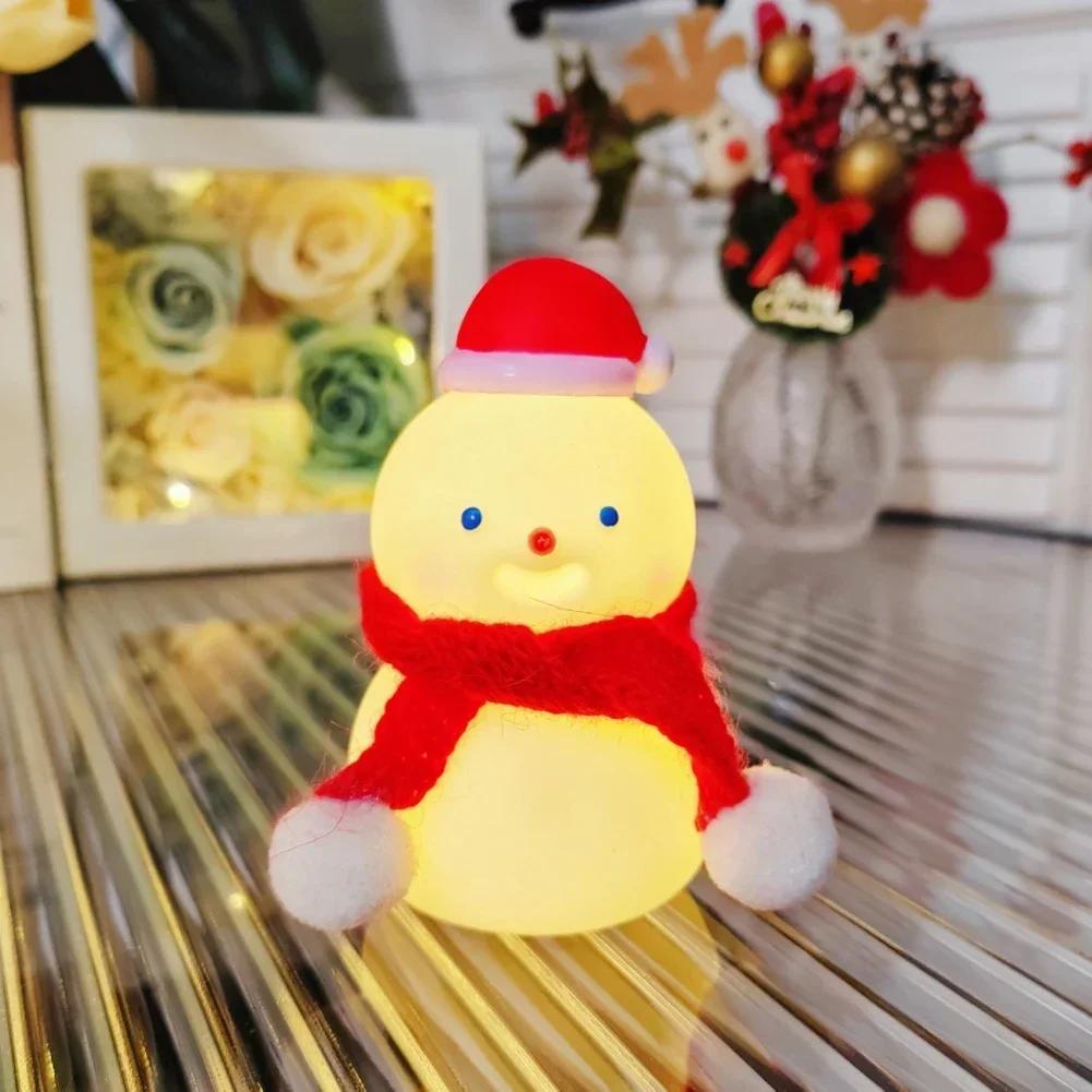 Christmas Snowman Night Light Winter Xmas Decor Housewarming Gift Snowman Night Light for Home Party Desktop Bedroom Living Room