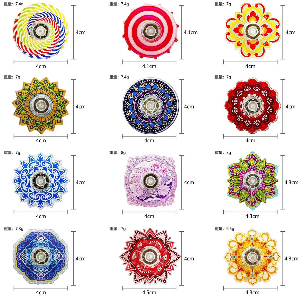 6/10Pcs Graffiti Retro Style Fingertip Top Color Small Top Decompression Toy Small Gift Children Birthday And School Start Gift