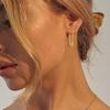 Huitan Chic Paper Clip Design Earrings for Women Simple Stlish Girls Piercing Earrings  Color/Gold Color Exquisite Jewelry