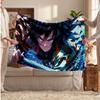 Tomioka Giyu Printed Flannel Blanket, Skin Friendly Warm Throw for Indoor Couch Bed Daily Use