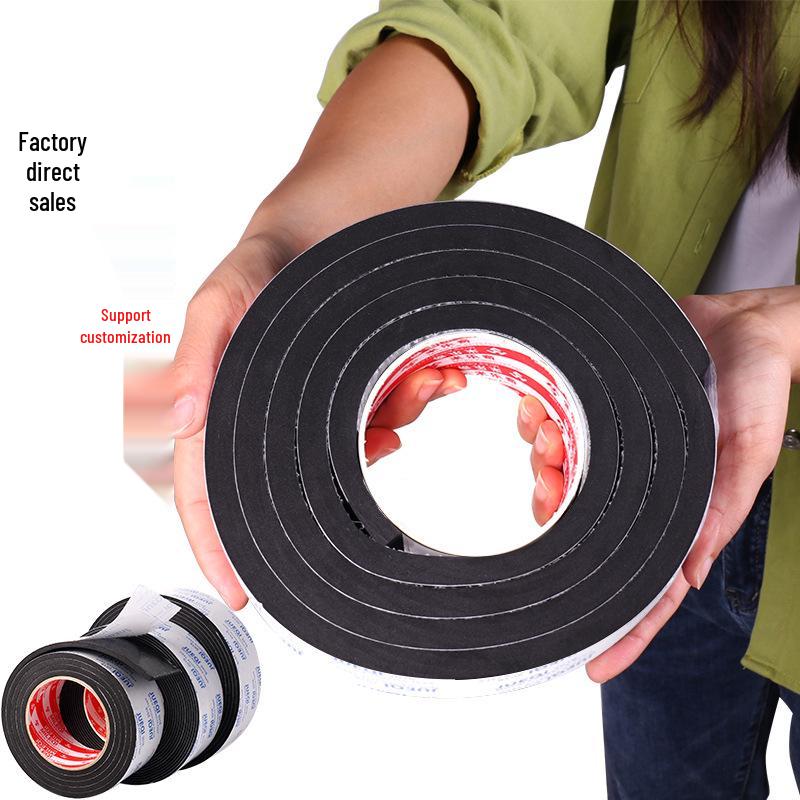 Mileqi Black & White EVA Foam Tape 1-3mm - Soundproof, Seal, Shock Absorbent, Single-Sided Adhesive