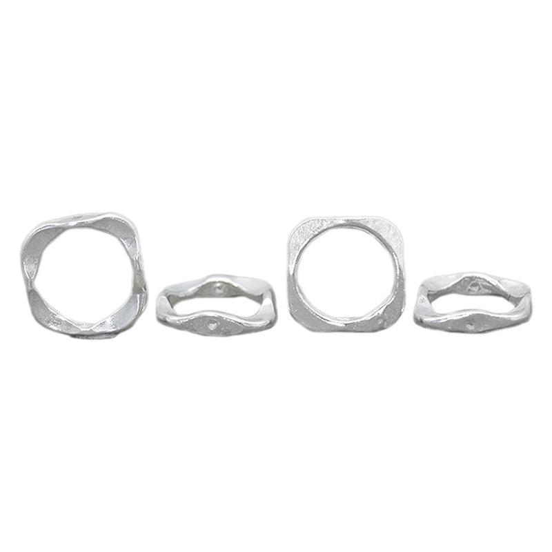 Chiang Mai Handmade Silver Square Ring Beads for DIY Accessories