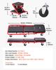 VEVOR 1010mm 2-in-1 Folding Mechanic Creeper, Z Creeper Seat & Under Car Garage Roller, 204 kg Rolling Creeper Stool with 6 Swivel Casters