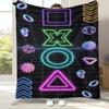 Cartoon Spiel Gamer Zone Controller Logo Flanelldecke, Ultra Weiche Warme Plüschdecke für Zuhause Schlafzimmer Bett Sofa Abdeckung Picknick Geschenk
