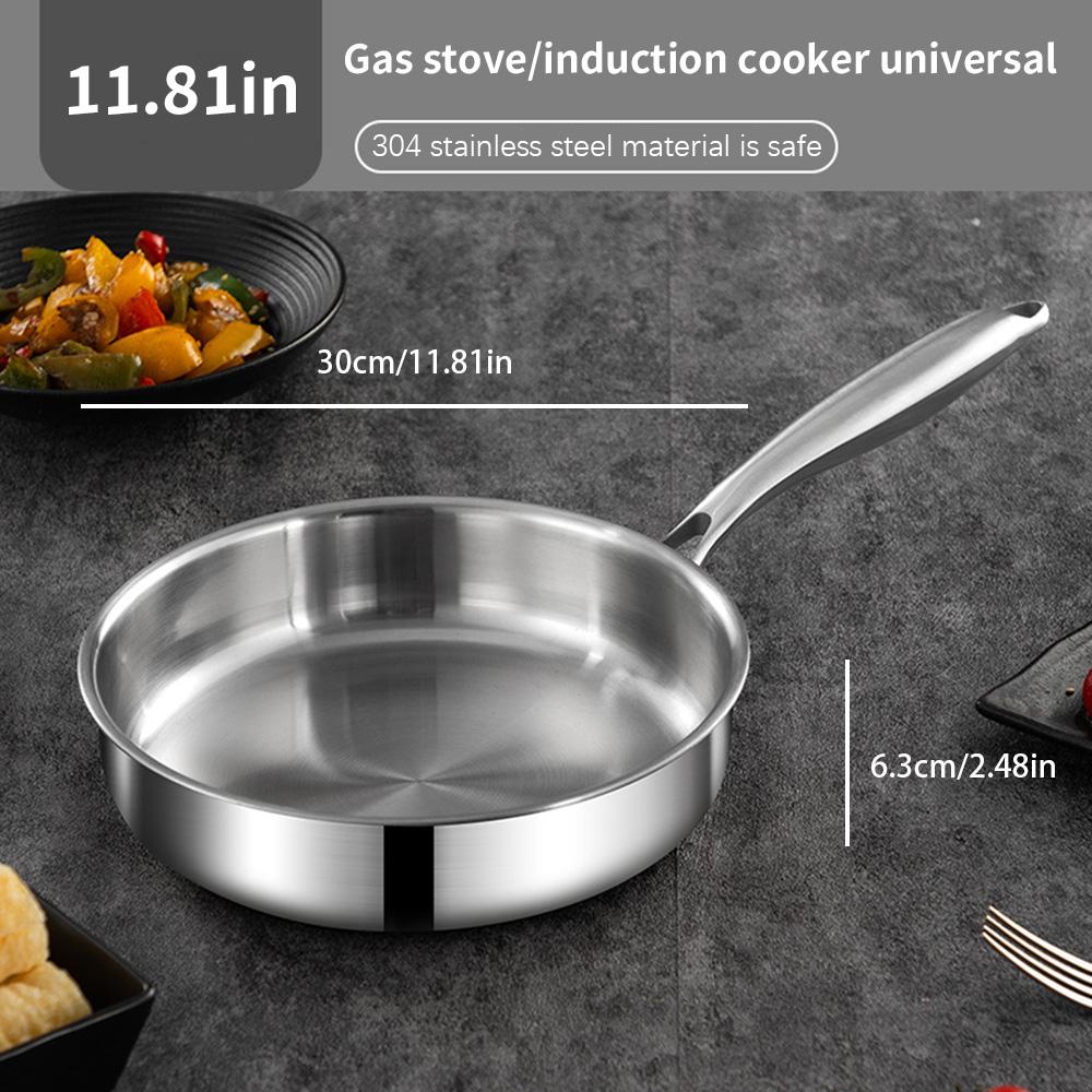 

304 stainless steel frying pan - uniform heat distribution, suitable for induction cookers and gas stoves, non stick coating