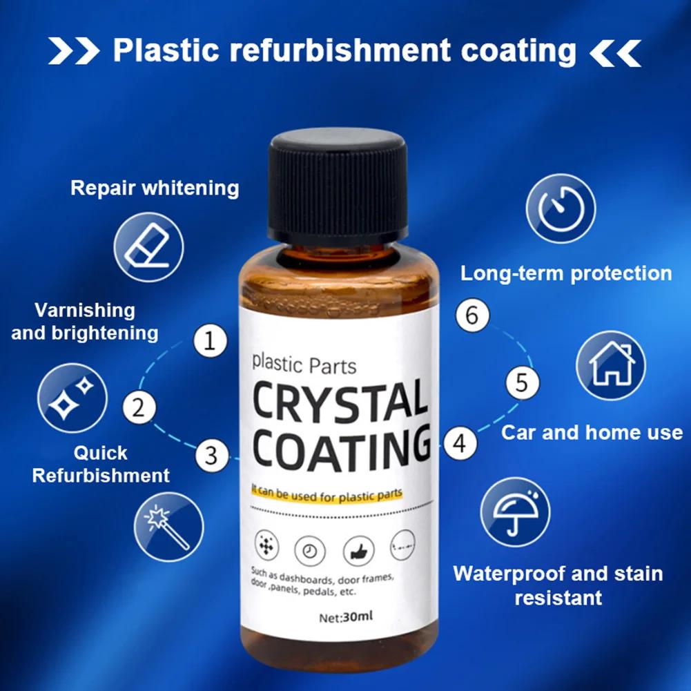30ml Plastic Parts Crystal Coating Refurbish Agent With Sponge Long Duration General Restorer Car Accessories